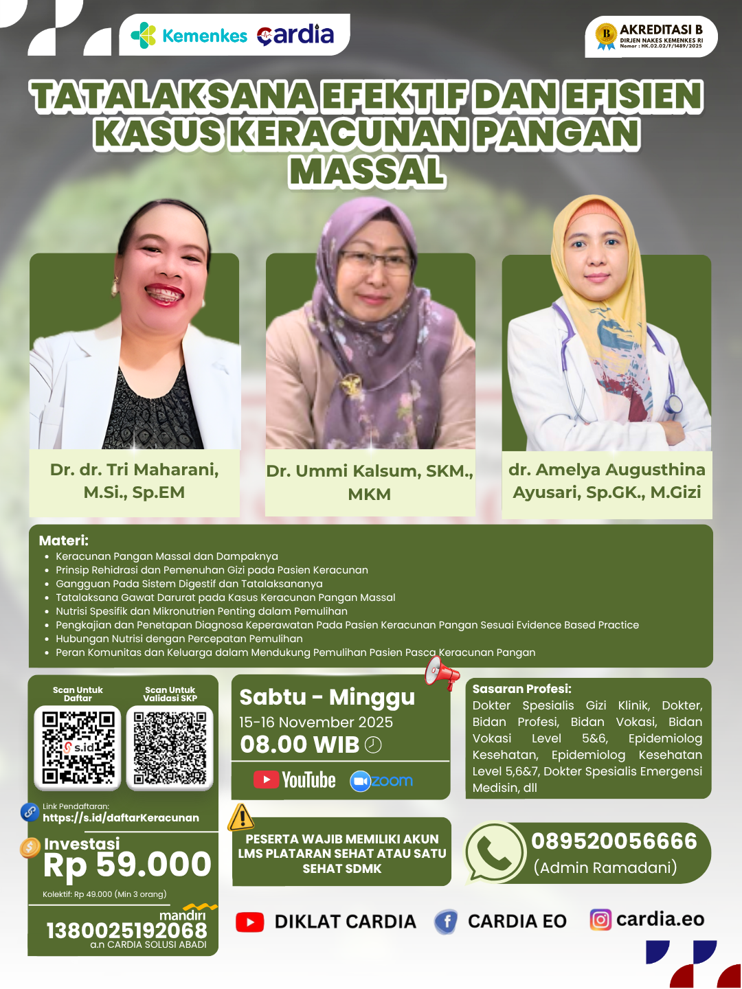 Gambar Webinar Nasional: TATALAKSANA EFEKTIF DAN EFISIEN KASUS KERACUNAN PANGAN MASSAL